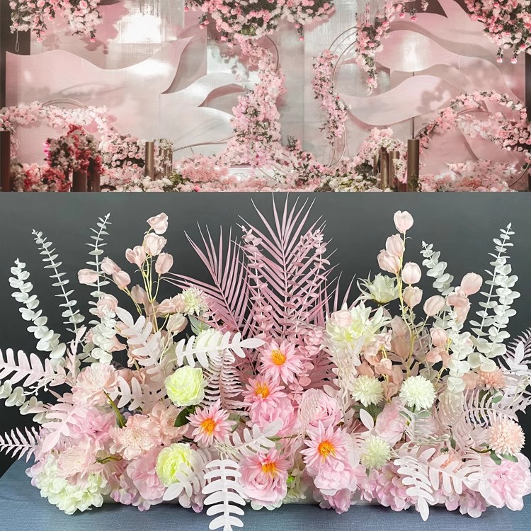 新款婚礼装饰婚庆花艺仿真花吊顶假花塑料花地排花引路T台插花详情14