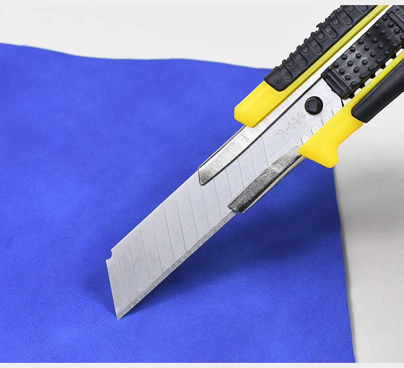Weibo utility knife, thickened stainless steel material, rubber-coated cutting self-locking blade, large heavy-duty with blade pic 11