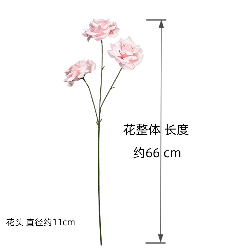 3头钻石玫仿真花婚庆用花玫瑰仿真花装饰摆件假花婚庆地排花玫瑰详情14