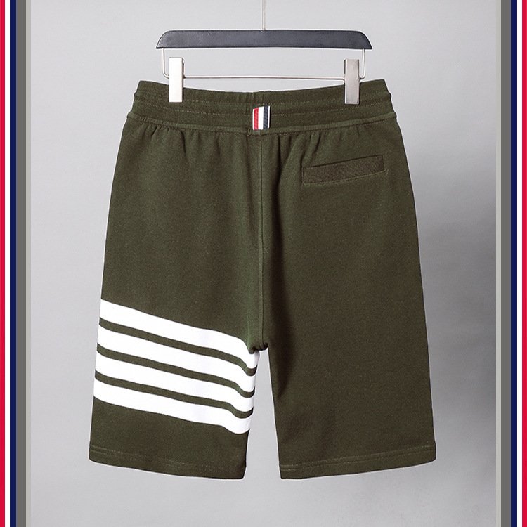 TB teñido teñido cuatro barras rayas moda hombre verano moda pantalones de algodón moda marca pantalones medios pantalones deportivos pantalones casuales hombres pic 67