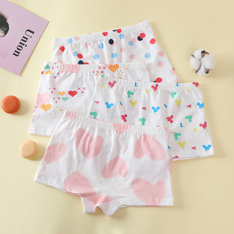 2023儿童内裤女宝宝纯棉四角内裤中小童装女孩平角短裤不夹PP盒装详情3
