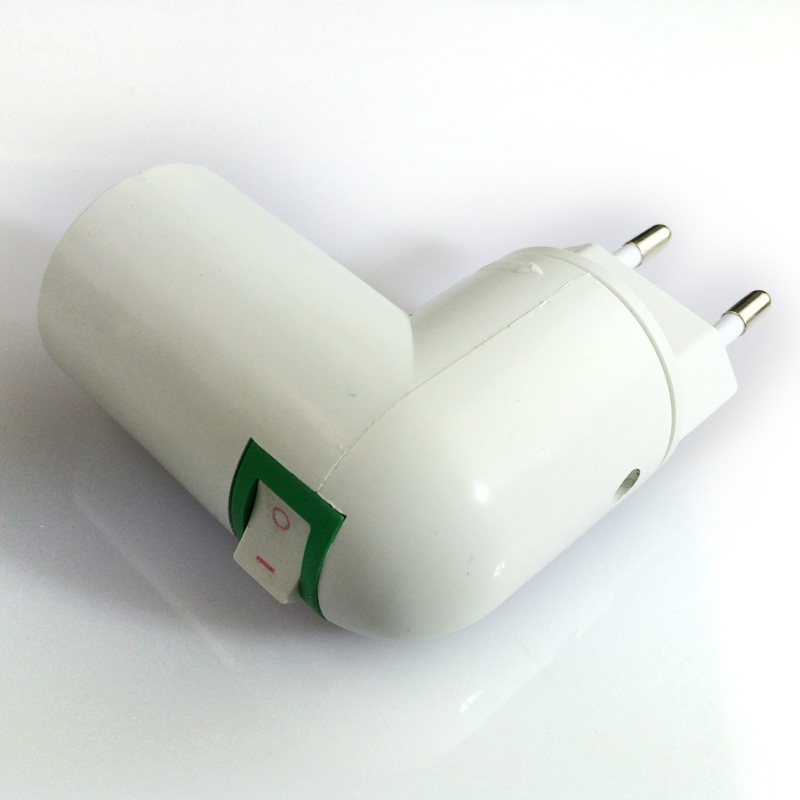 E27 with switch, European standard adapter, E27 lamp holder can rotate 360 degrees, PP-E27 night light lamp holder pic 2