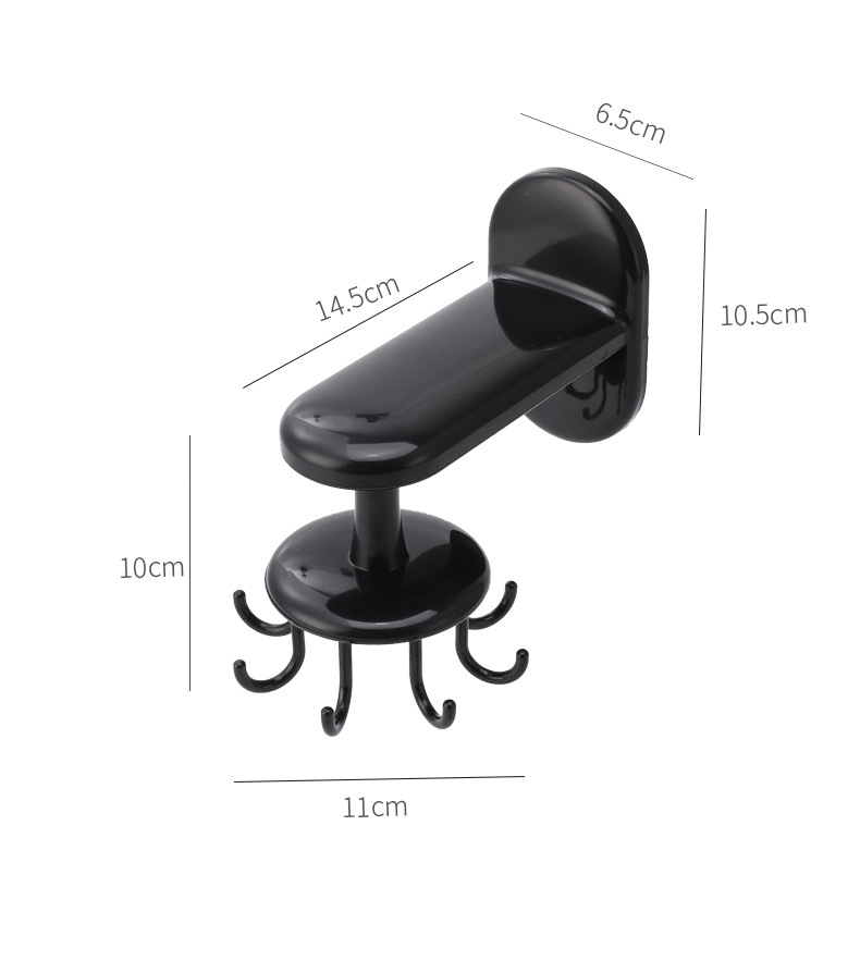 简约风厨卫壁挂八爪360°旋转挂钩八位厨具收纳架wish亚马逊新款详情4