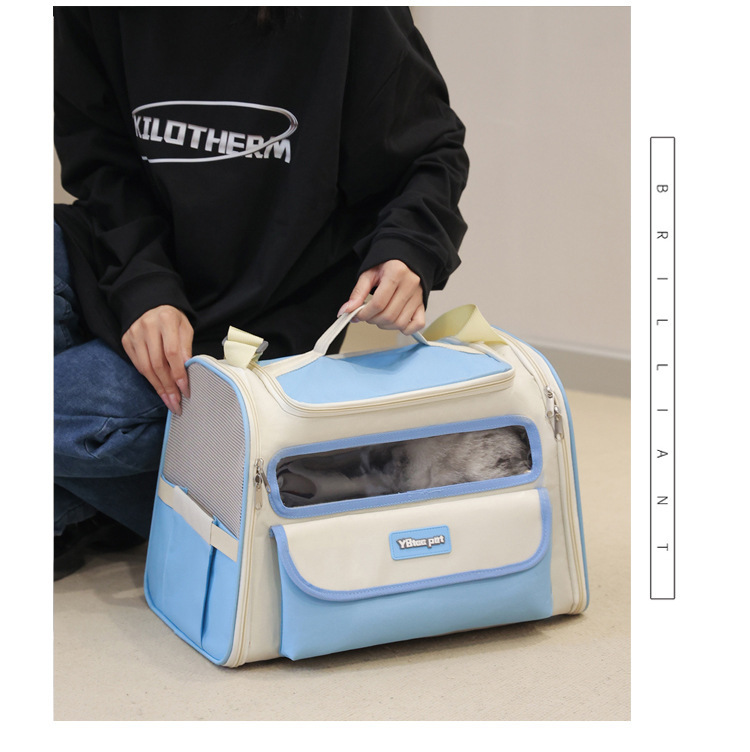 Pet bag for going out, portable single-shoulder cat travel bag, fashionable and simple, foldable, lightweight pet backpack and handbag pic 16