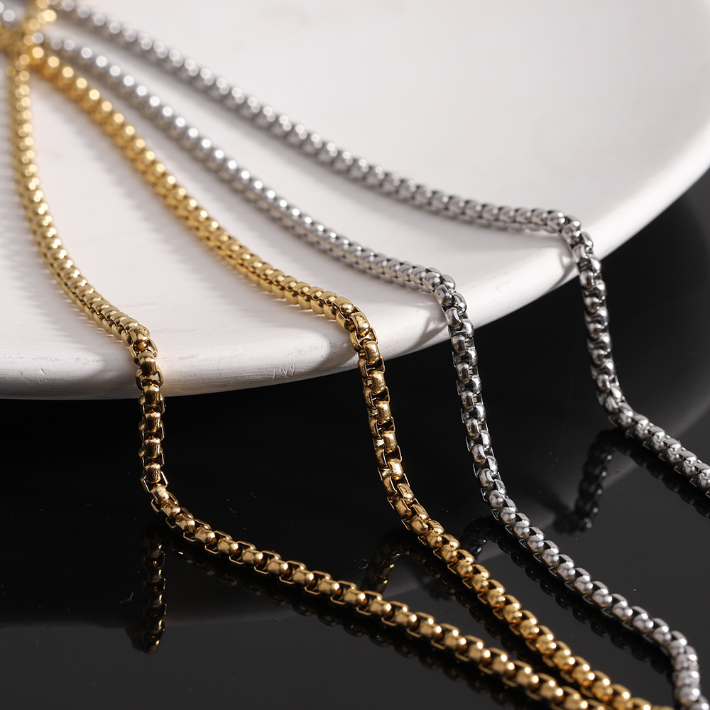 厂家批发欧美ins光面不锈钢26MM光面十字架时尚百搭个性百搭项链详情8