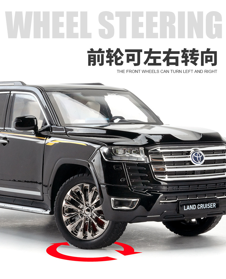 (Foam box set) Simulation 1:18 scale Toyota Land Cruiser LC300 alloy SUV car model ornament pic 9