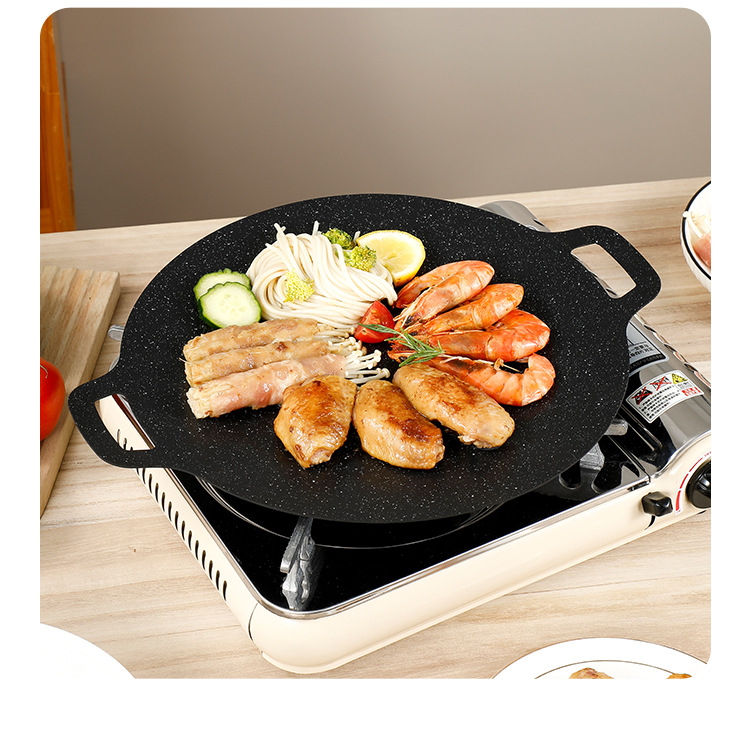 Outdoor tourmaline barbecue plate, non-stick barbecue plate, Korean-style commercial frying plate, teppanyaki induction cooker, household frying and grilling plate pic 20