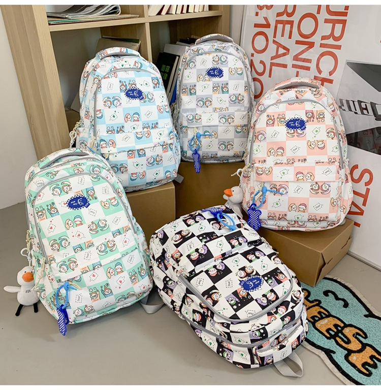 简约校园休闲背包2023韩版大容量休闲双肩包日系个性涂鸦学生书包详情18