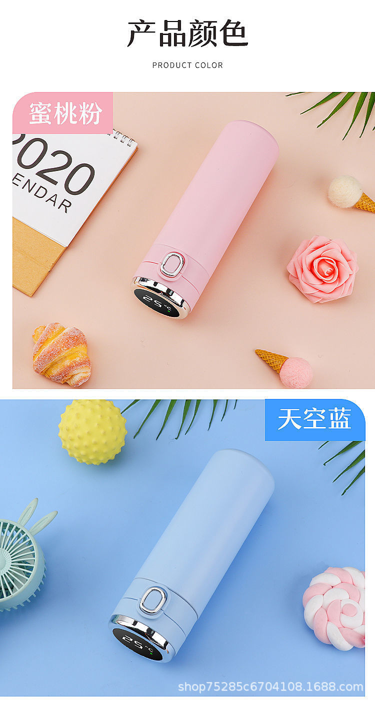 智能显温水杯 弹跳豌豆杯 保温杯 304不锈钢创意休闲可爱弹跳礼品杯 不锈钢保温杯 真空保温杯 咖啡杯 水杯 食品级材质详情16