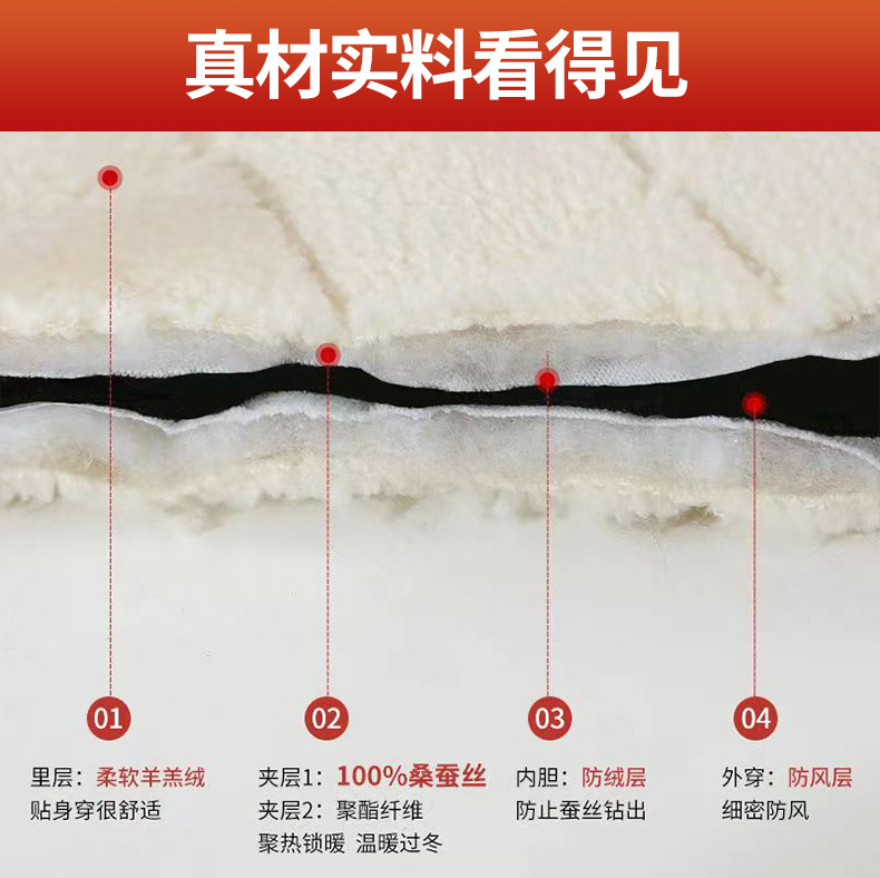 东北羊羔绒蚕丝棉裤女冬季高腰超厚保暖裤大码特厚外穿打底裤批发详情6