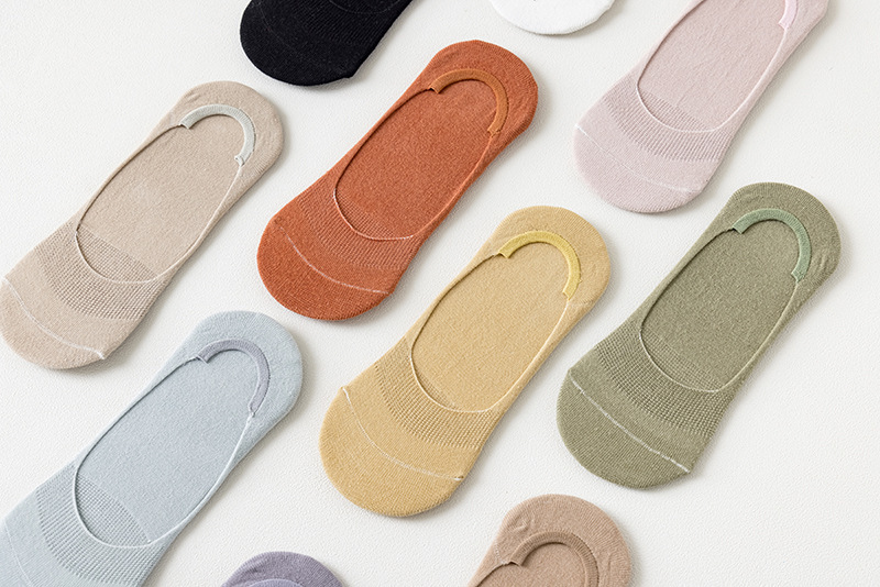 新款女隐形春夏女士袜子纯色防掉跟隐形袜点胶空调袜室内袜脚底袜详情10