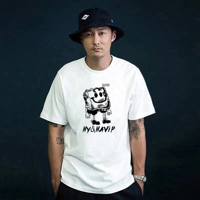 新款夏季男士短袖t恤男学生棉T恤夏装圆领半袖青年打底衫ins潮牌详情39