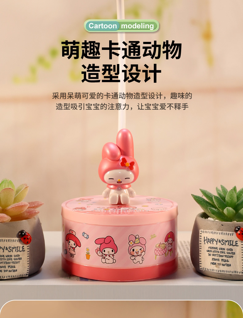 2023 New Product: Cute and fun eye-protecting charging desk lamp, freely bendable hose, makeup mirror, bedroom desktop LED night light pic 3