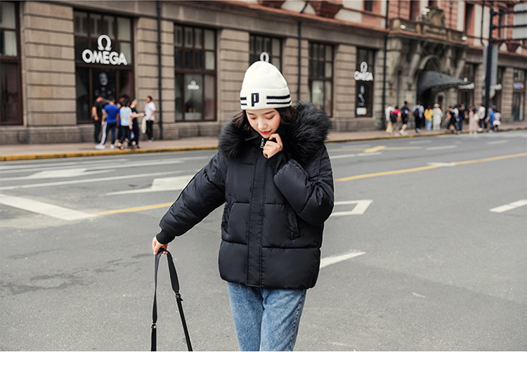 New winter cotton-padded jacket, thickened cotton-padded jacket, down cotton-padded jacket for women, short Korean-style fitted hooded bread jacket pic 17