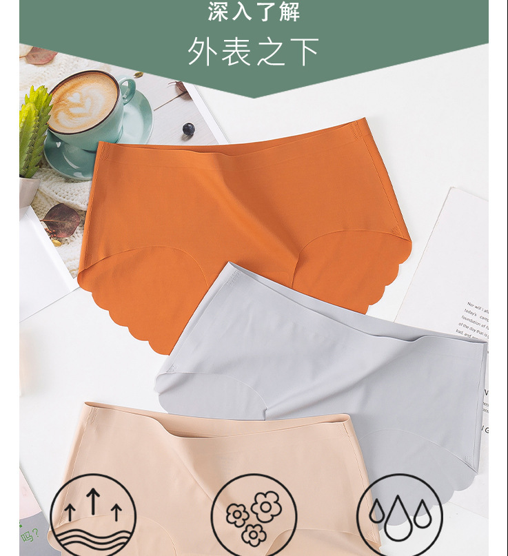 泰国乳胶女士冰丝无痕透气中腰提臀防螨抗菌底裆盒装三角内裤纯棉详情6