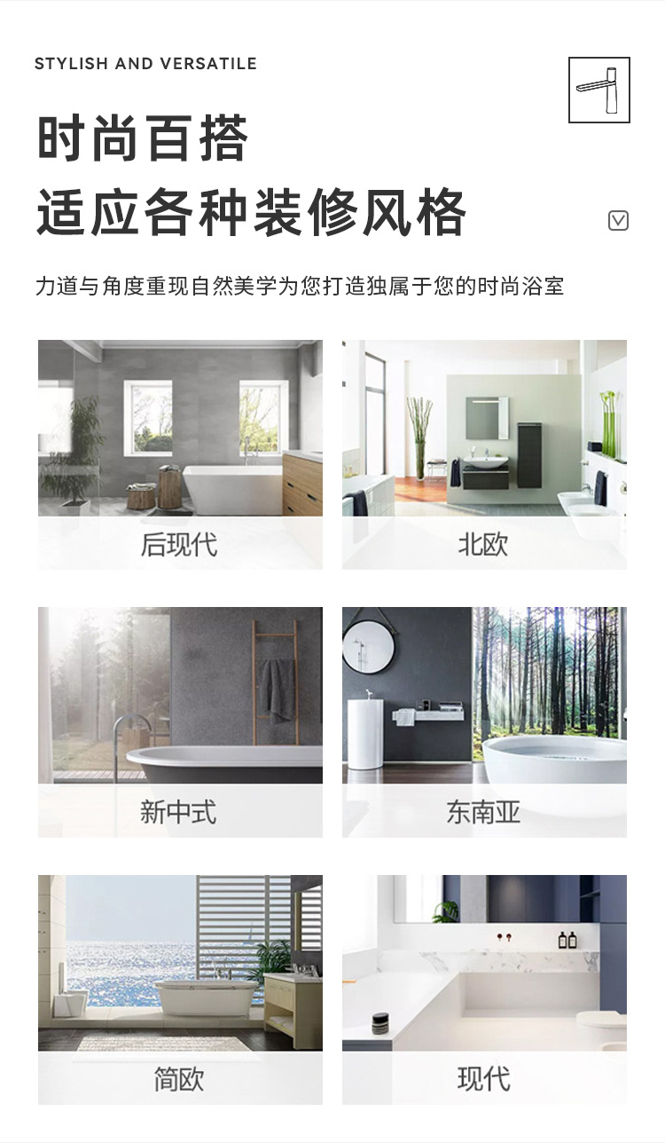 白色面盆水龙头卫生间个性创意浴室枪灰色冷热洗手台上盆龙头黄铜详情11