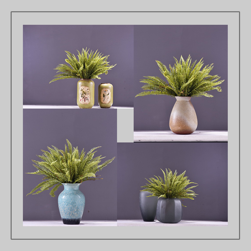 Wholesale of artificial Persian grass and artificial green plants, plant wall landscaping, window display, flower arrangement, leaf materials, fur, and artificial fern leaves pic 19