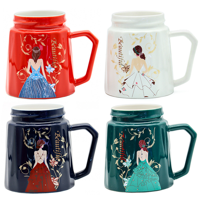 Ceramic insulated cup, 55-degree constant temperature cup, heating coaster, mirror cover, handle spoon set, high-end business gift box pic 15