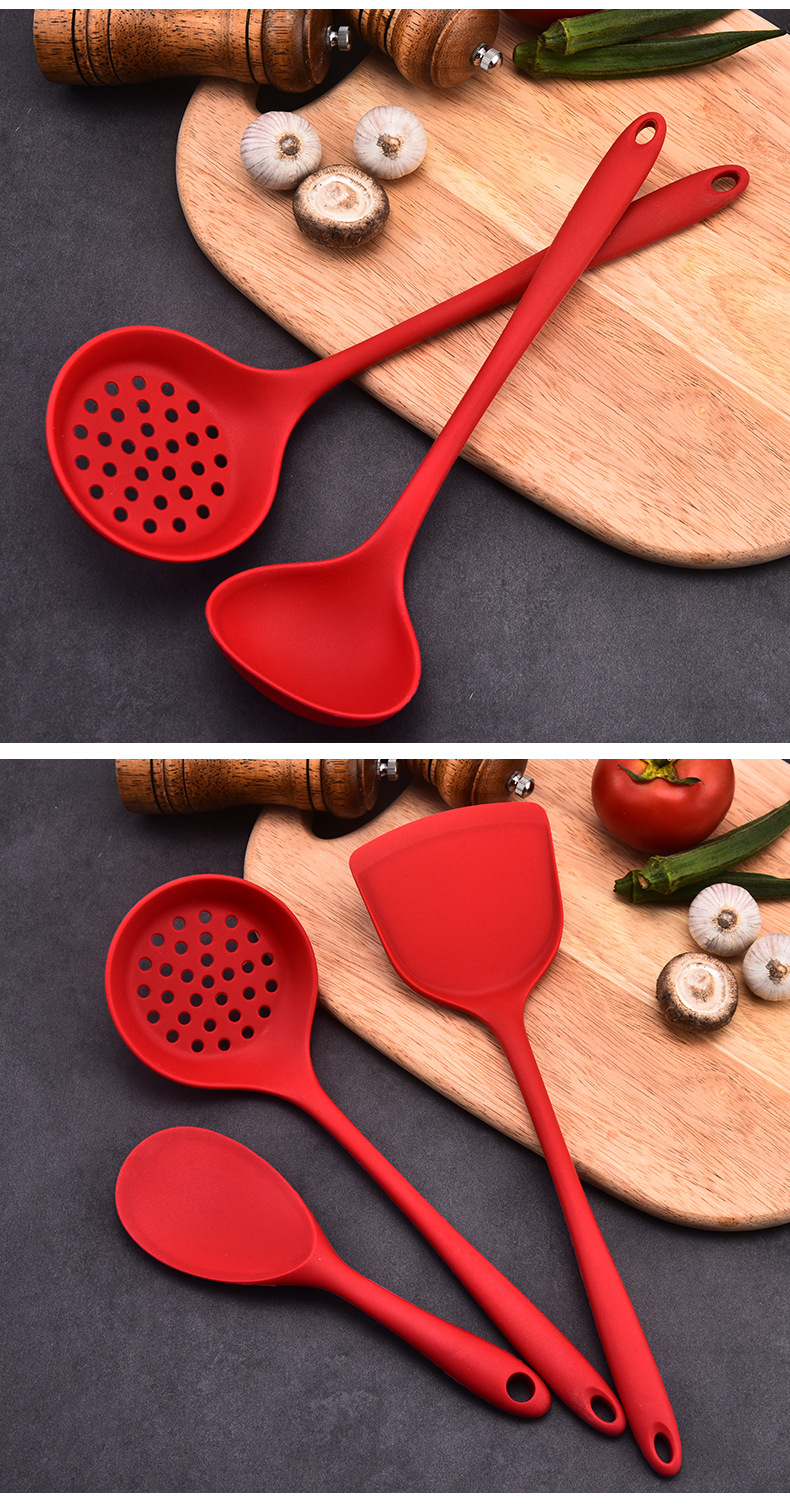 硅胶锅铲中华铲耐高温不粘锅硅胶勺铲套装汤勺漏勺烹饪厨具五件套详情12