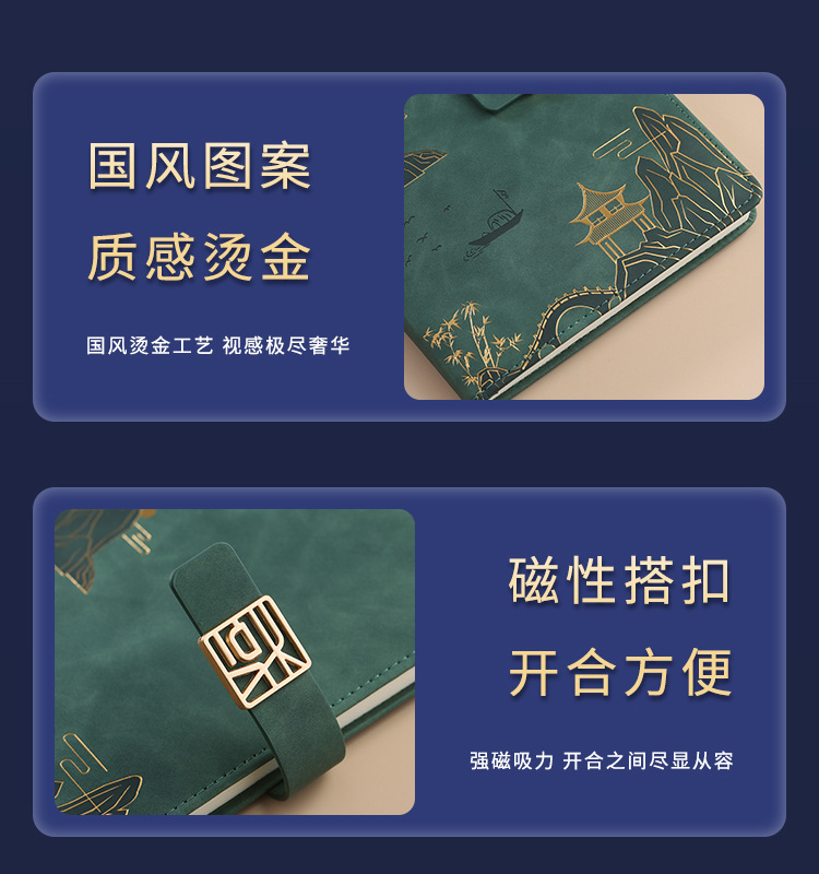 Customized notebooks with Chinese trend and style, wholesale of a5 notebooks, meeting notebooks, record books, business office gift sets pic 14