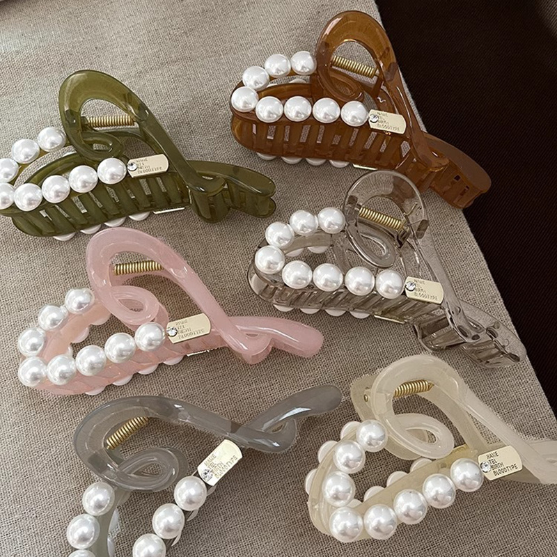 银色金属发夹后脑勺发量多大号盘发抓夹高级感鲨鱼夹韩国头发饰女详情2