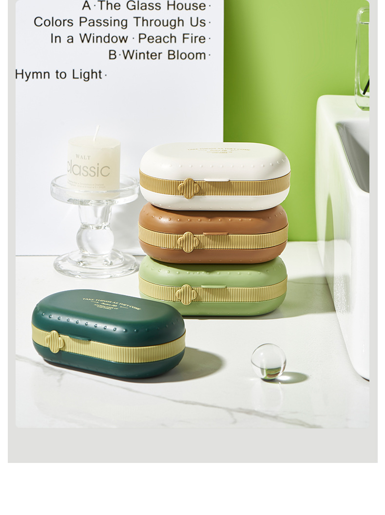 G59 high appearance level draining soap box, waterproof and dustproof soap box, bathroom soap storage rack, portable travel soap box wholesale pic 8