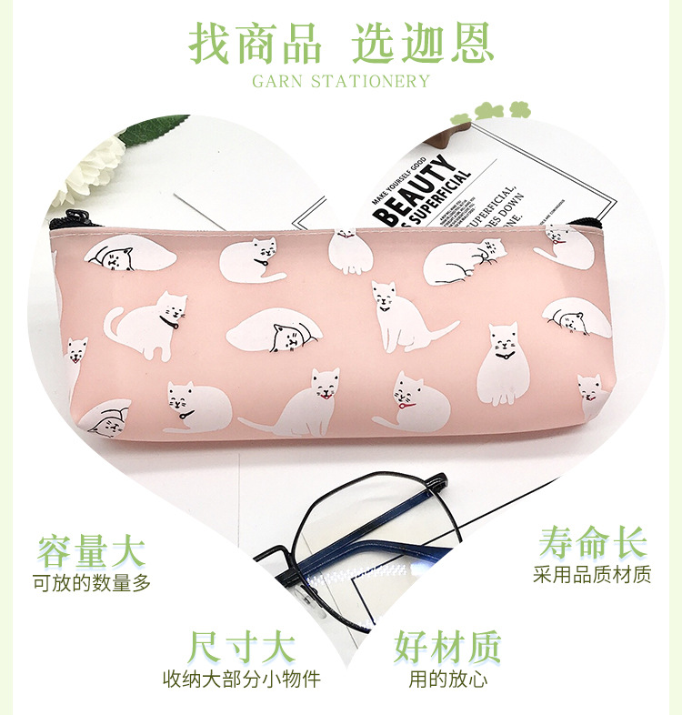 Korean version large-capacity pencil case, cute student hand-held stationery bag, cartoon creative multi-functional stationery box, pencil case pic 2