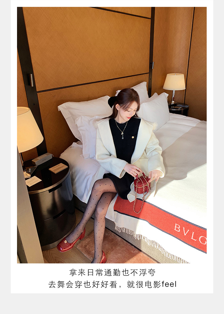 葡萄妈精致山茶花方圆头高跟鞋粗跟增高一脚蹬乐福鞋女鞋2024新款详情17