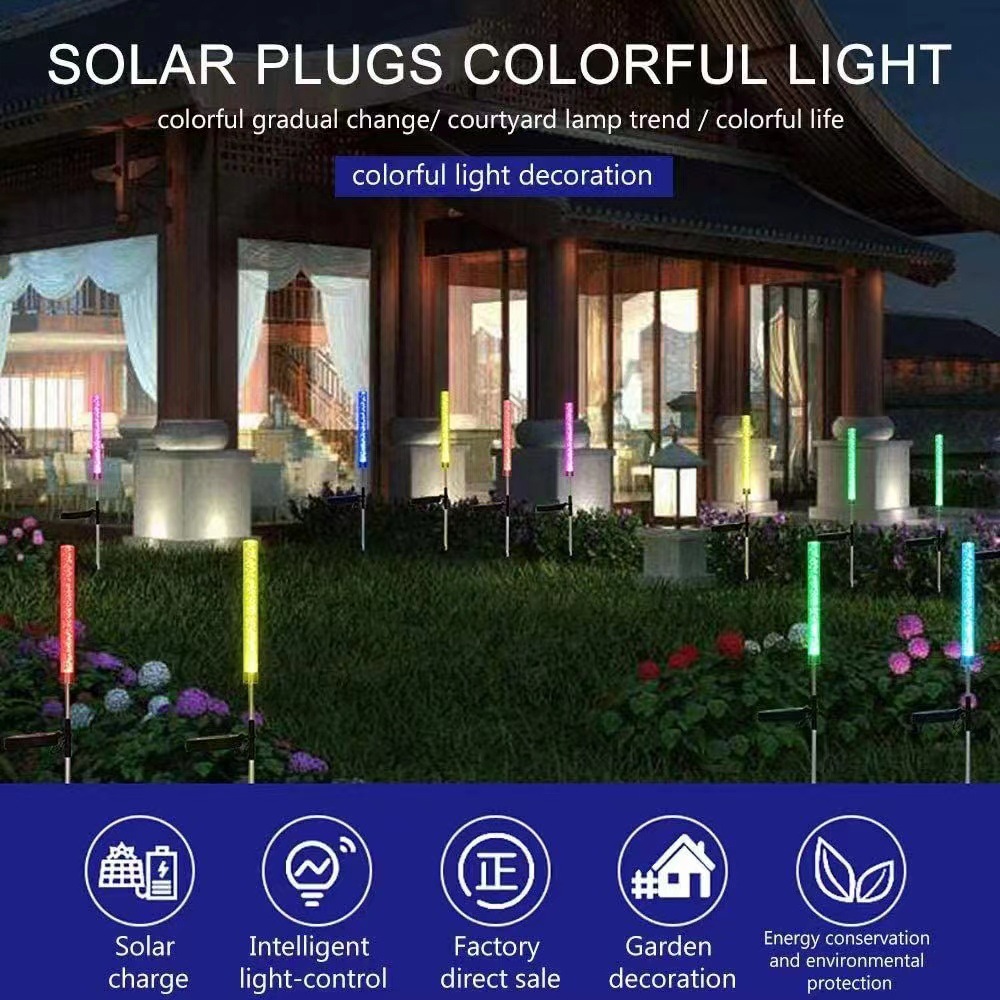 led reed solar ground socket light, frosted rod, outdoor waterproof, cross-border special supply wholesale, garden lighting landscape pic 2