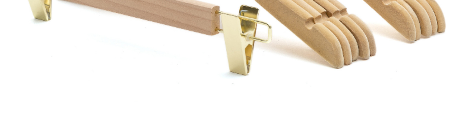 木质衣架服装店儿童女士防滑衣服架裤夹木质衣撑无痕植绒实木衣架详情5