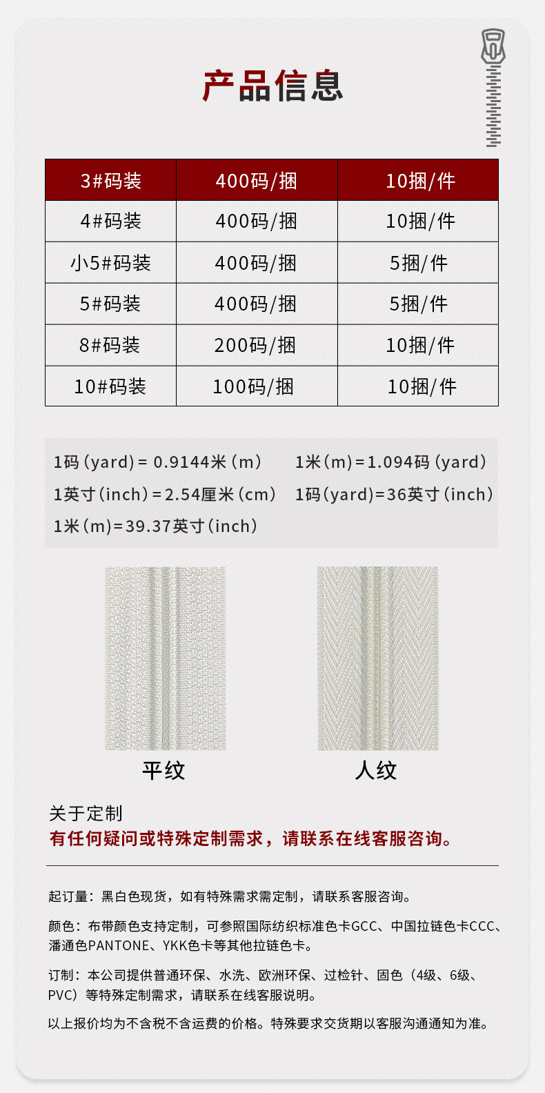 3号尼龙码装拉链，家纺被套拉链，长塑料拉链条