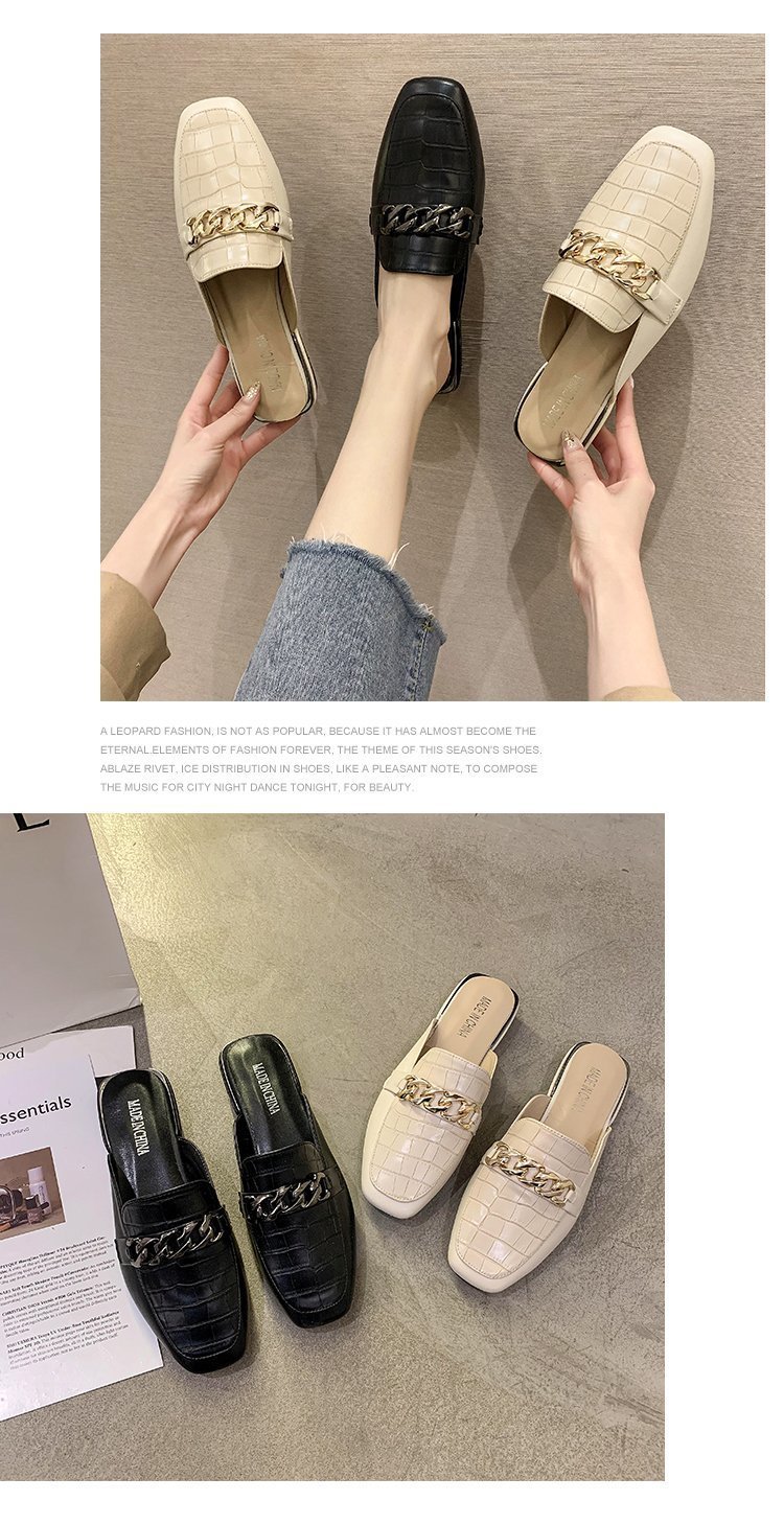 穆勒鞋女2022春夏新款外贸大码包头半拖百搭方头低跟凉拖鞋批发详情6