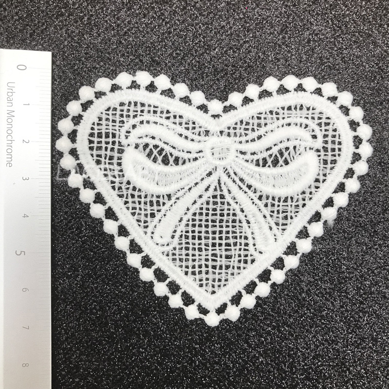 Barbie doll lace milk silk flowers, heart-shaped embroidery accessories, handmade underwear, heart lace pic 22