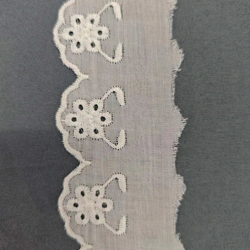 Wholesale of cotton embroidered lace, hollowed-out lace, embroidered skirt hem, clothing accessories, milk silk, perforated, barcode 2.5 pic 81