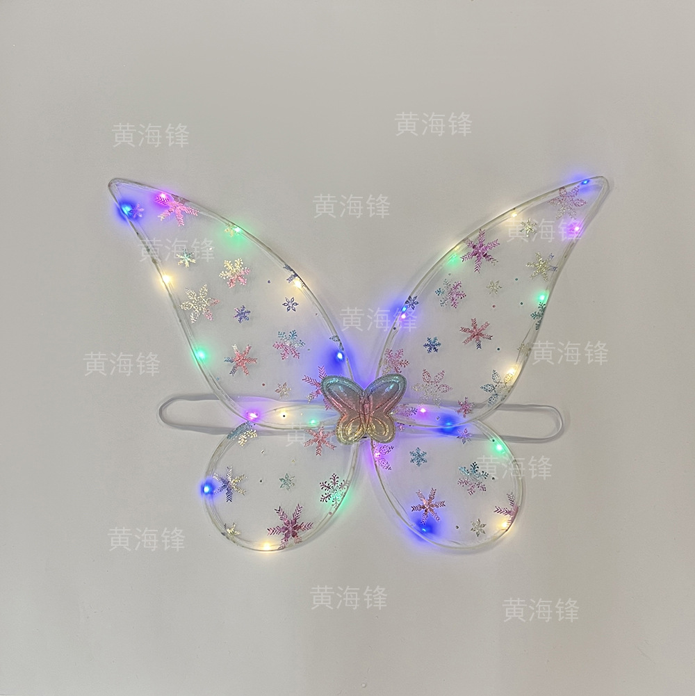 跨境圣诞节精灵翅膀套装舞会带灯单层天使翅膀魔法棒发箍三件套详情22