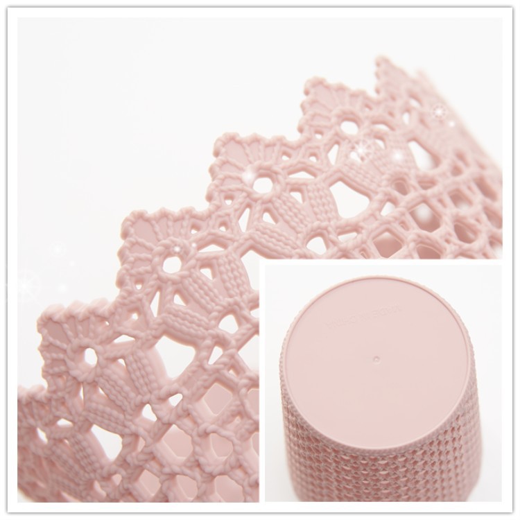 Desktop bucket storage basket storage frame, hollowed-out rattan woven paper basket storage bucket pic 10