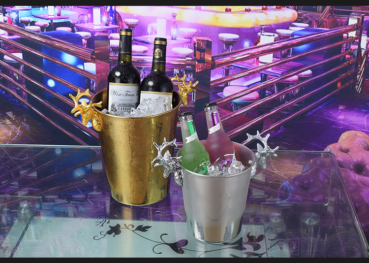 Creative antler stainless steel ice bucket, ice cube bucket, ice granule bucket, champagne bucket, beer and wine bucket for merchants pic 15