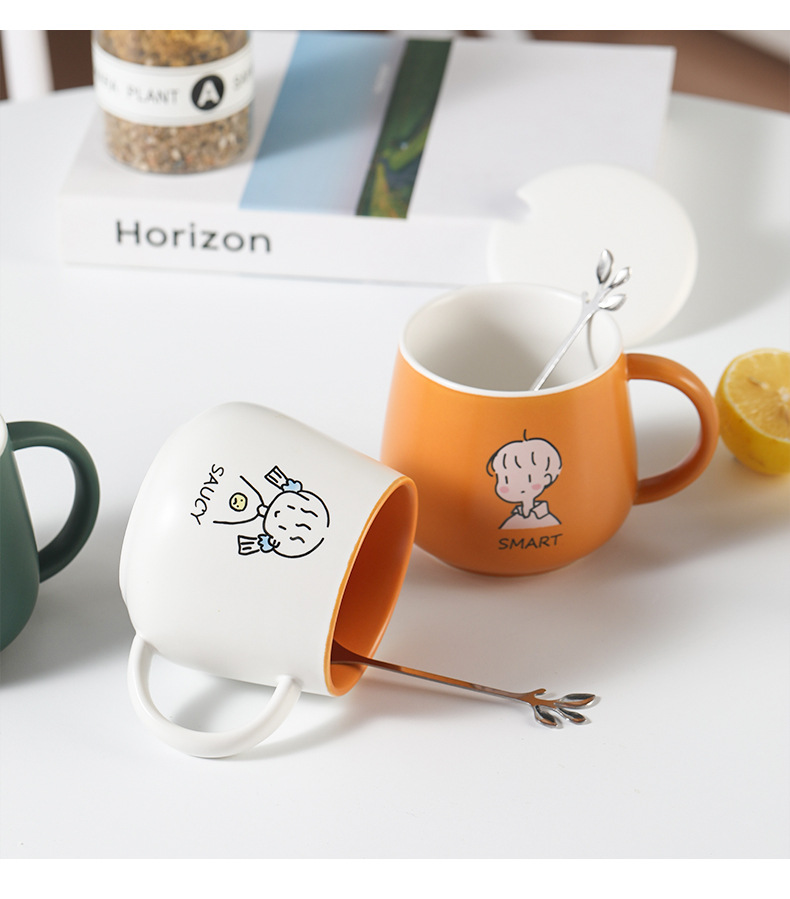 Cute ceramic cups, ins couple mugs, high appearance level, household breakfast cups, coffee cups, souvenirs, water cups wholesale pic 30