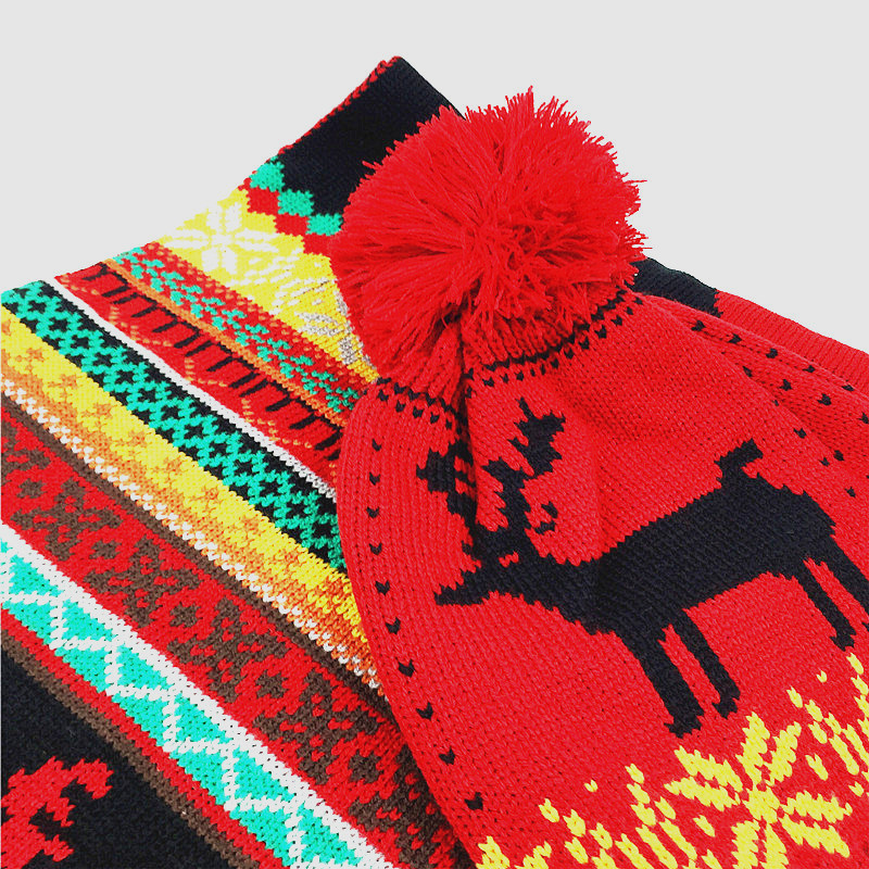 Hat and scarf dual-purpose knitted set, winter outdoor hat set, warm jacquard knitted cap manufacturer wholesale pic 19
