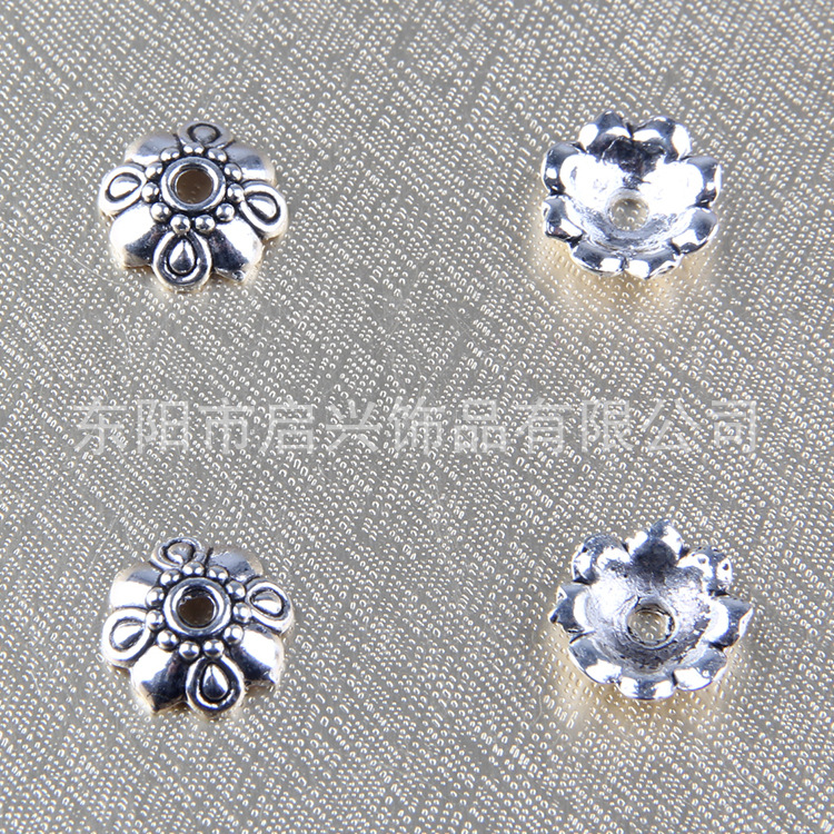 DIY jewelry accessories collection: silver-zinc alloy retro handcrafted bead trays, wholesale of various flower trays pic 5