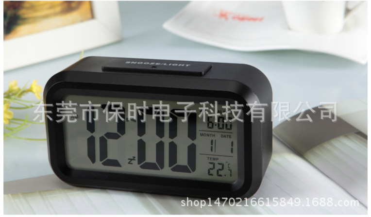 Temperature version Smart clock, silent clock, electronic clock, light-sensing alarm clock, Smart LCD alarm clock for sleepy students pic 5