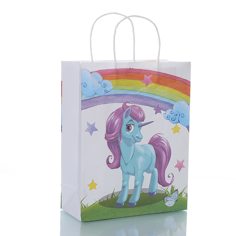 Customized fresh and light gift bags, color-printed white kraft paper printed handbags, gift paper bags, wholesale and customization pic 7