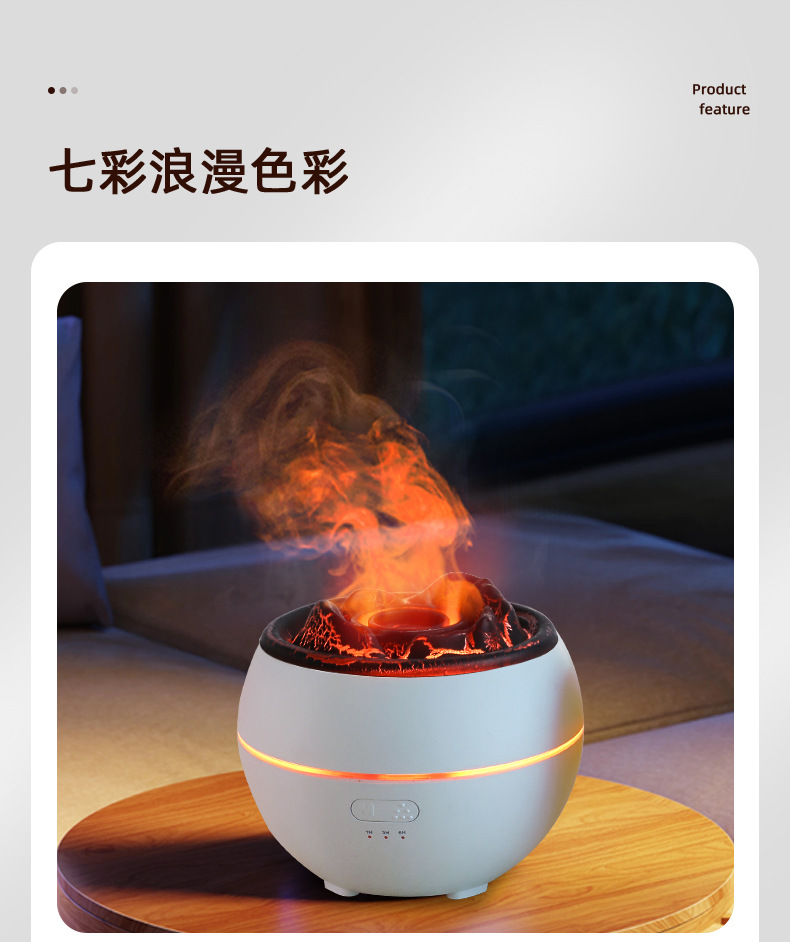 Cross-border new flame aroma diffuser, home desktop aroma diffuser humidifier, creative essential oil diffuser, gift wholesale pic 8