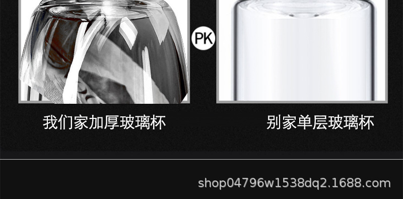 The new thickened heat-resistant glass cup, portable tea-water separation glass cup, compact and suitable for both men and women, large-capacity dwen Dwen cup pic 26