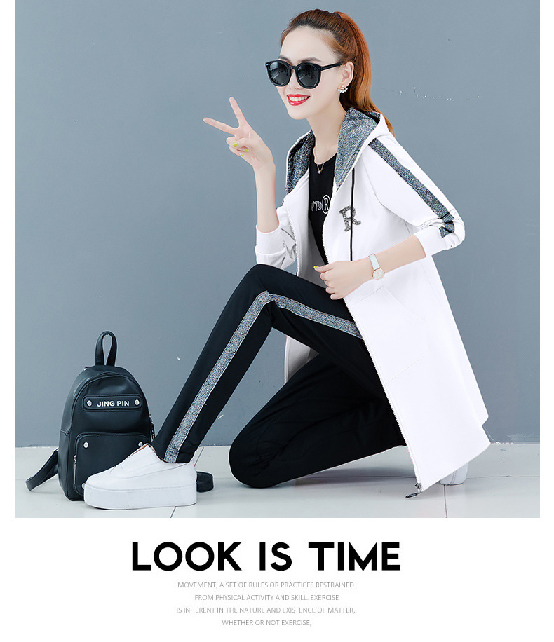 运动套装女春秋季2020新款宽松时尚卫衣三件套大码长袖跑步休闲服详情21