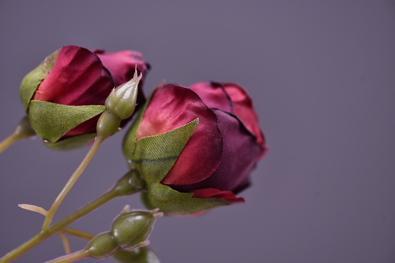 Simulated retro charred edge rose bud home, hotel, banquet table flower, high-end simulated rose, simulated dried flower pic 19