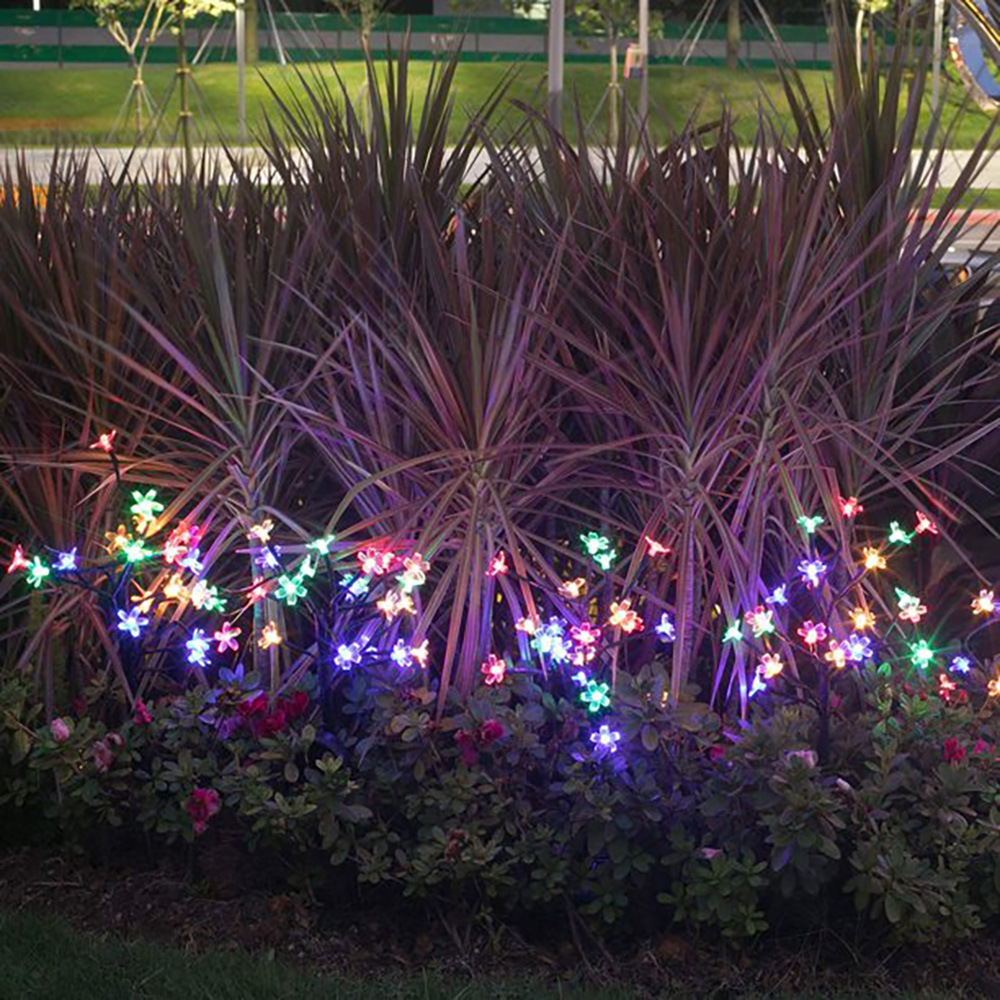 Direct sales from the manufacturer of solar-powered cherry blossom lights, LED outdoor courtyard ground-penetrating lawn and garden branch and flower decorative lights pic 5