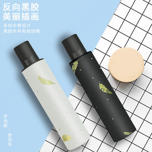 五折伞迷你便携黑胶太阳伞口袋晴雨两用雨伞防晒遮阳伞六折胶囊伞详情7
