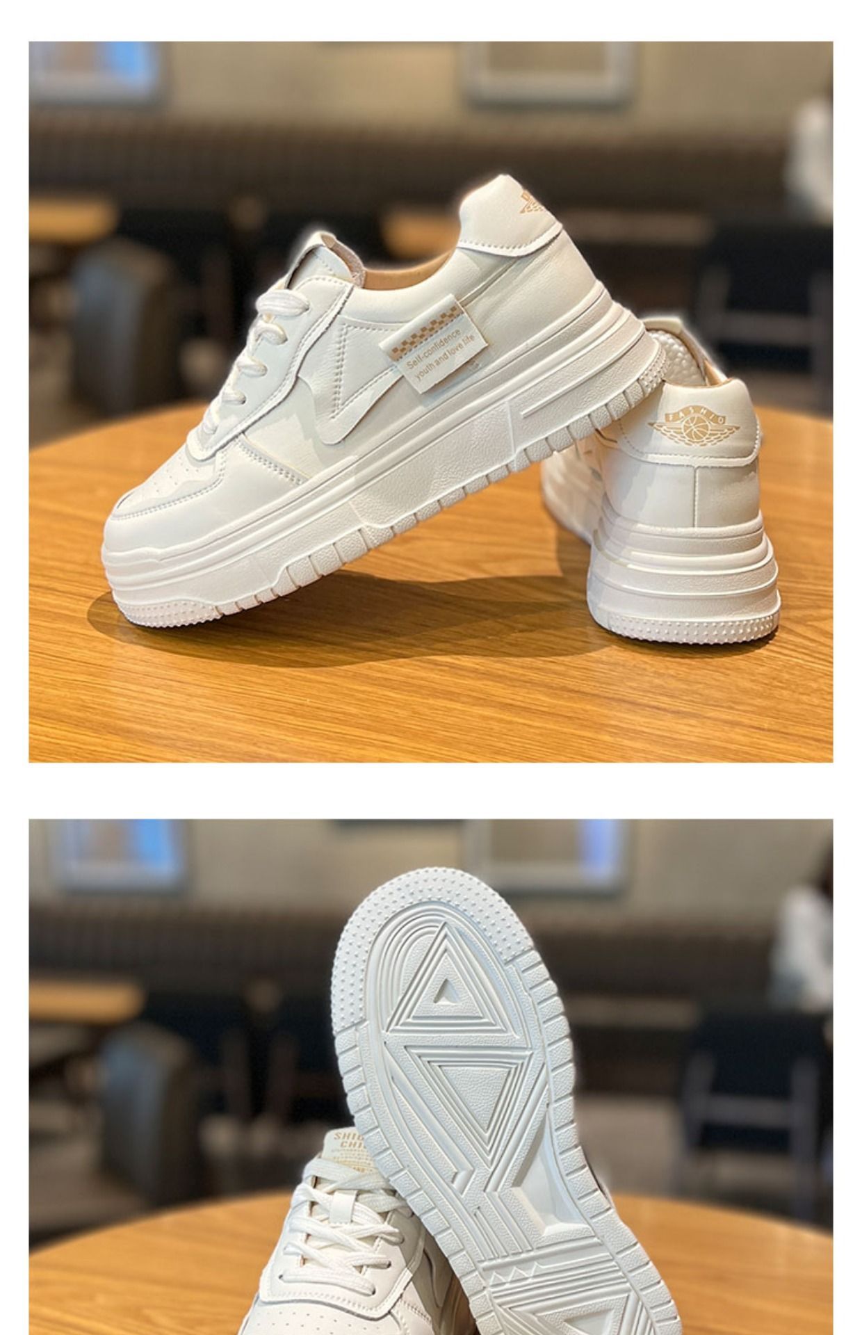 华耀时尚板鞋女2024年秋季新款厚底增高透气休闲百搭运动小白鞋潮详情15