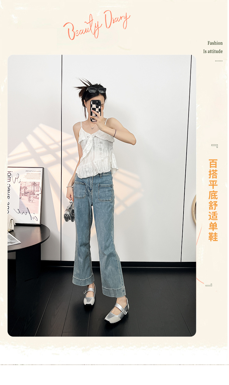 现货小银鞋浅口平跟芭蕾鞋中跟小方头单鞋慵懒风韩系复古德训鞋女详情2